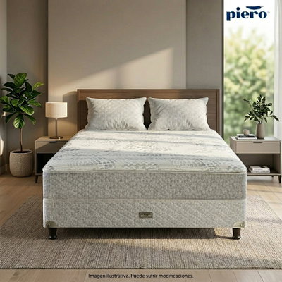 SOMMIER Y COLCHON PIERO MONTREAUX II 190x140 + 2 Almohadas de regalo