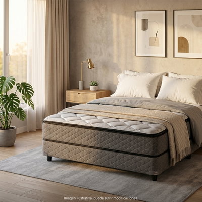 SOMMIER Y COLCHON PIERO NAMASTE DOBLE PILLOW TOP 190x140