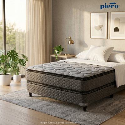 SOMMIER Y COLCHON PIERO REGNO DOBLE PILLOW TOP 190x140