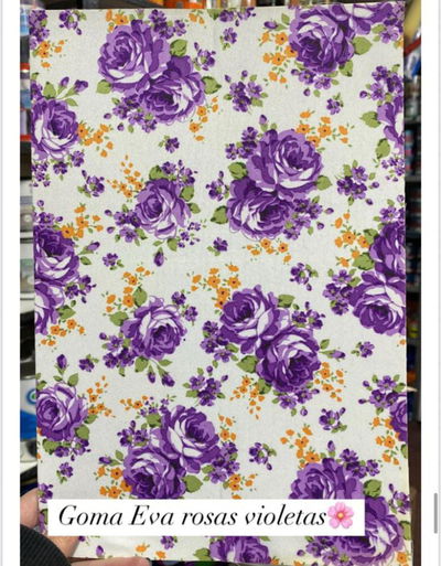 GOMA EVA ROSAS flores violetas