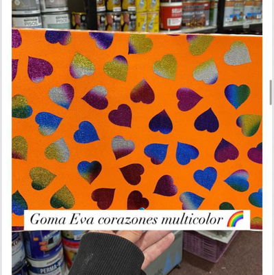 GOMA EVA MULTICOLOR  corazones multicolor