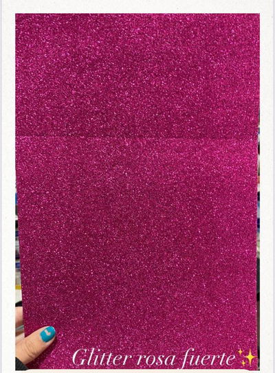 GOMA EVA BRILLOS rosa fuerte 