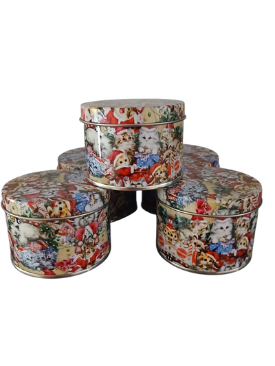 Pack 5 latas envases para velas gatitos 5 x 6 cm