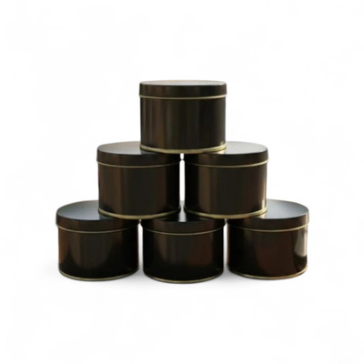 Pack 10 envases latas negras para velas