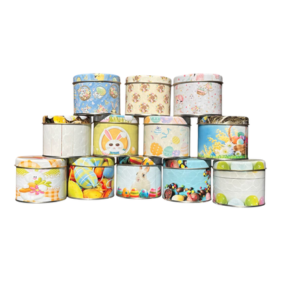 PACK 10 LATAS ENVASES PARA PASCUA 7 X 8 CM