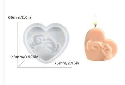 Molde silicona corazón unión 