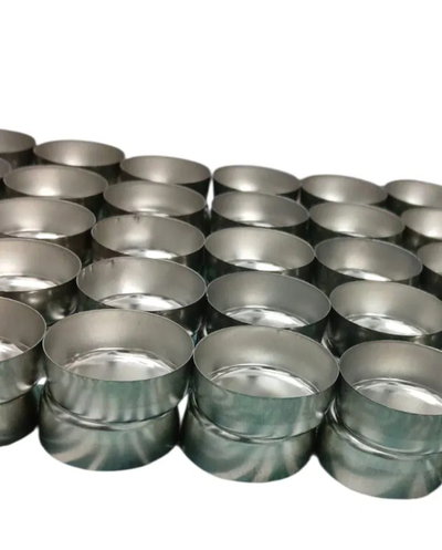 100 chapitas para velas de noche color plateadas