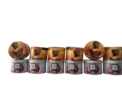 Pack x10 latas diseños budas envases para velas