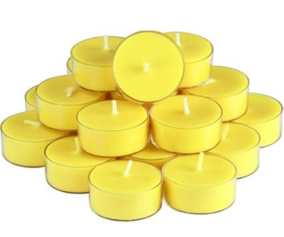 Pack 50 velas de noche amarillas