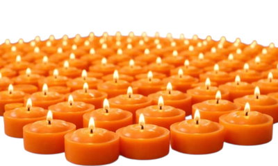 Pack 50 velas de noche color naranja 