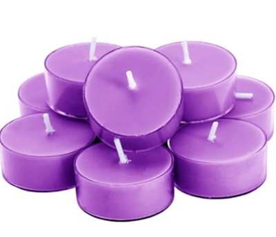 Pack 50 velas de noche color violeta
