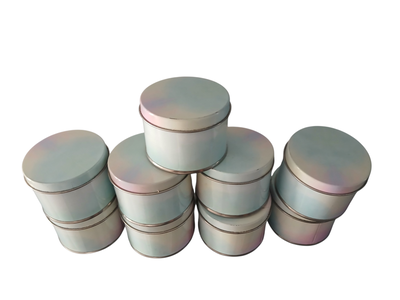 Pack 10 Latas envases velas Tornasoladas