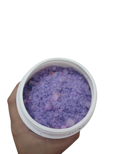 1 kg Sal de baño Lavanda con envase pote de 1 kg