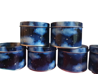 Pack 10 latas para velas cielo cosmico estrellas