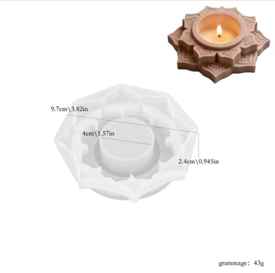 Molde silicona flor de loto para portavelas