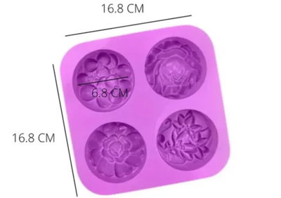 Molde silicona flores para jabones