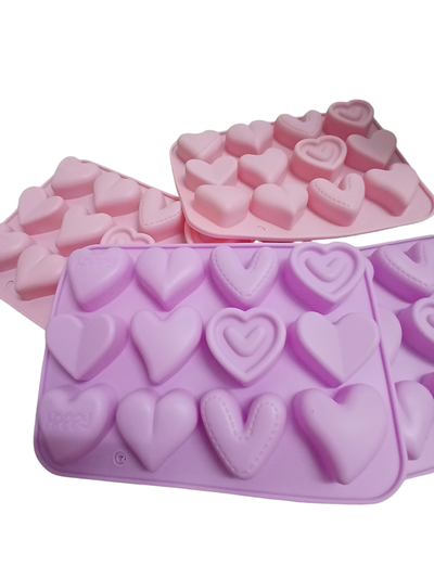 Molde silicona corazones 