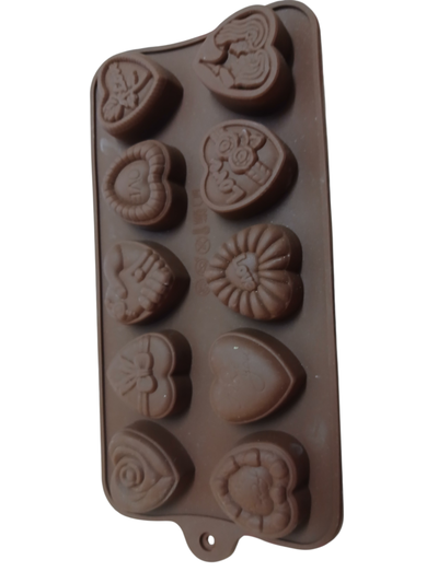 Molde silicona corazones para bombones aromaticos
