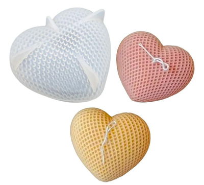 Molde corazon tejido