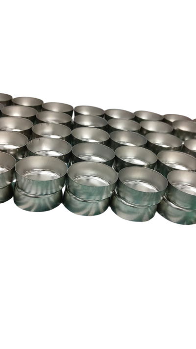 100 Chapitas para velas de noche plateadas