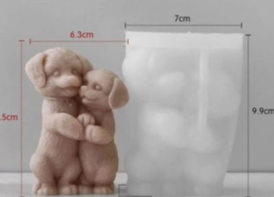 Molde perritos abrazados
