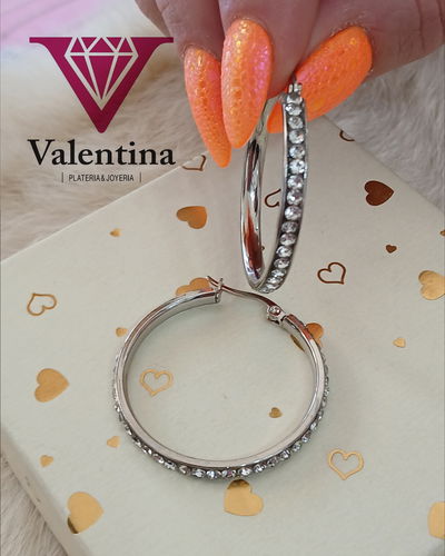 ARO ACERO QUIRURGICO ARGOLLA STRASS 35MM