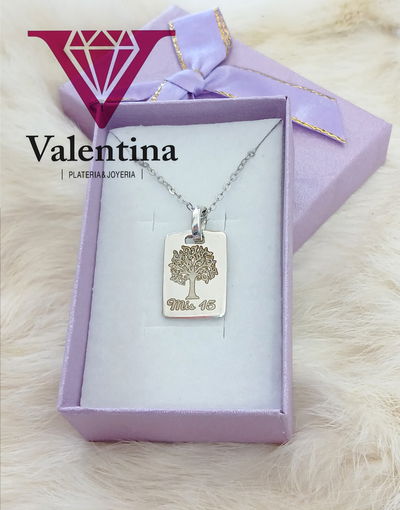 Medalla Plata Rectangular 20mm con Grabado Personalizado
