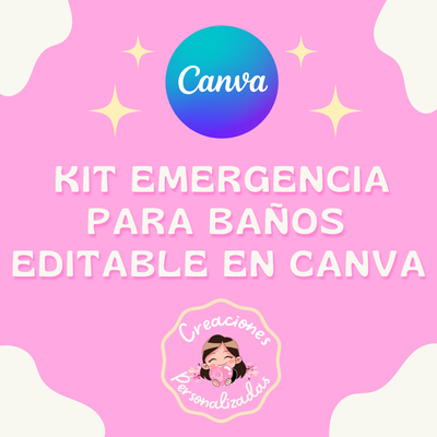 Kit emergencia para baños editable en canva