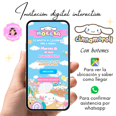 Invitación Digital Interactiva de Cinnamoroll