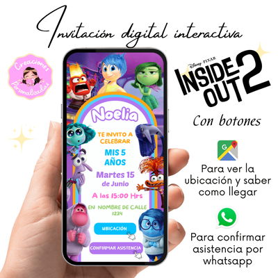 Invitación Digital Interactiva de Intensamente 2