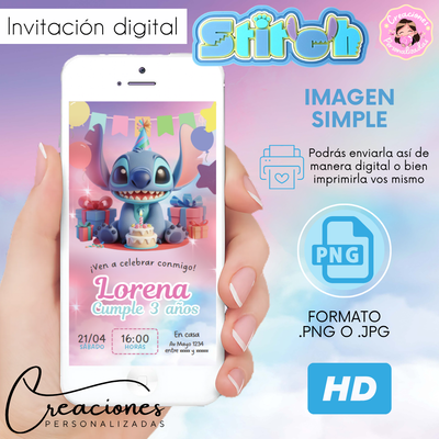Stitch Invitación Digital Imagen fija