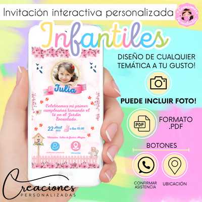 Invitación infantil Interactiva PERSONALIZADA