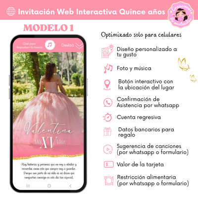 Invitación Web 15 años MODELO1
