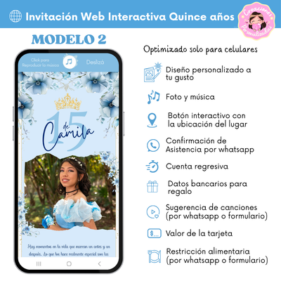 Invitación Web 15 años MODELO2
