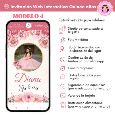 Invitación Web 15 años MODELO4