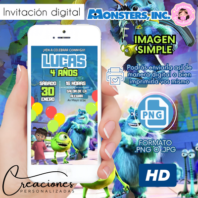 Monster Inc Invitación Digital Imagen fija