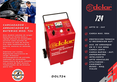 CARGADOR - ARRANCANDOR DE BATERIA MODELO 724