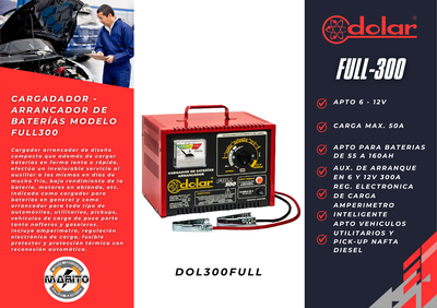 CARGADOR - ARRANCANDOR DE BATERIA MODELO FULL300