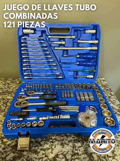 Juego de llaves tubo convinadas 121 piezas