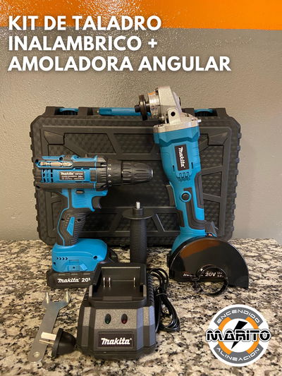 Kit taladro inalambrico + amoladora angular