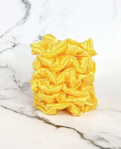 Pack x 6 Scrunchies Amarillo Satén