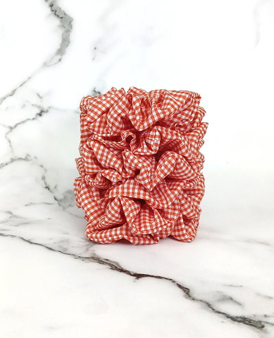 Pack x 6 Scrunchies Naranja Cuadrillé
