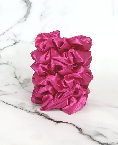 Pack x 6 Scrunchies Fucsia Satén
