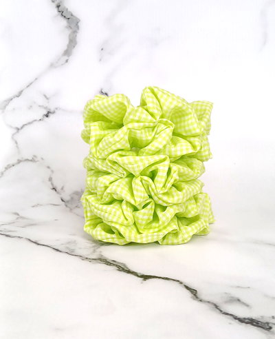 Pack x 6 Scrunchies Amarillo Cuadrillé