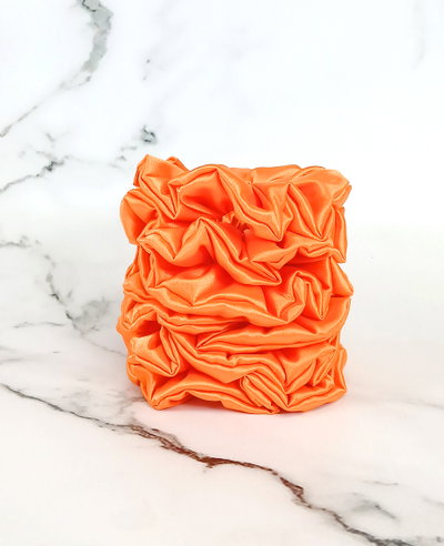 Pack x 6 Scrunchies Naranja Satén