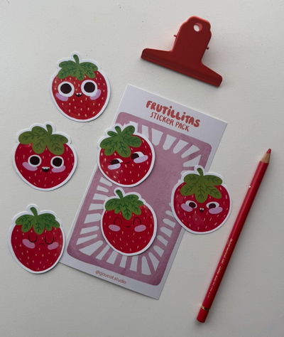 Pack de stickers Frutillitas