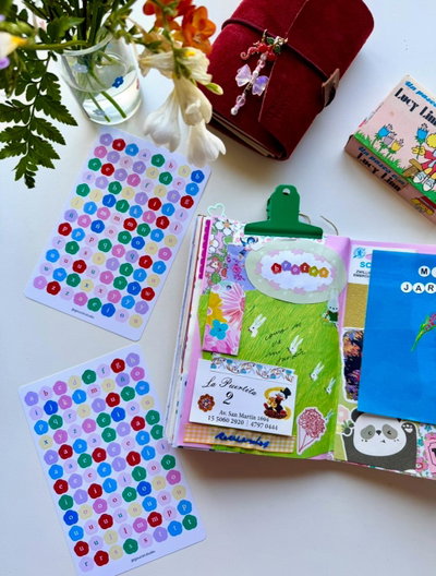 Plancha de Stickers Alfabeto Flores DOBLE