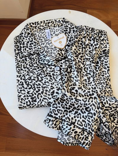 Pijama Satén - White Print