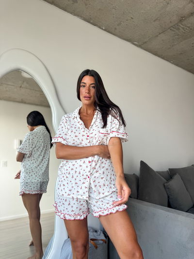 Pijama Flores - Blanco