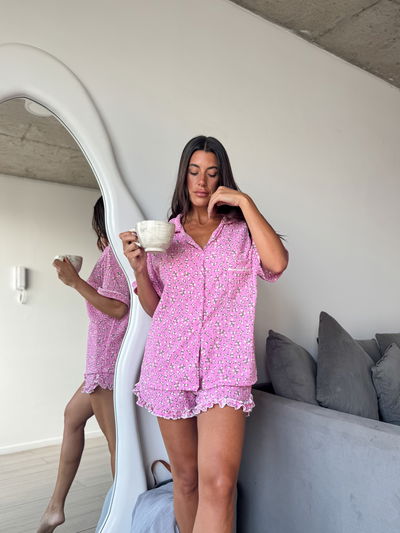 Pijama Flores - Rosa